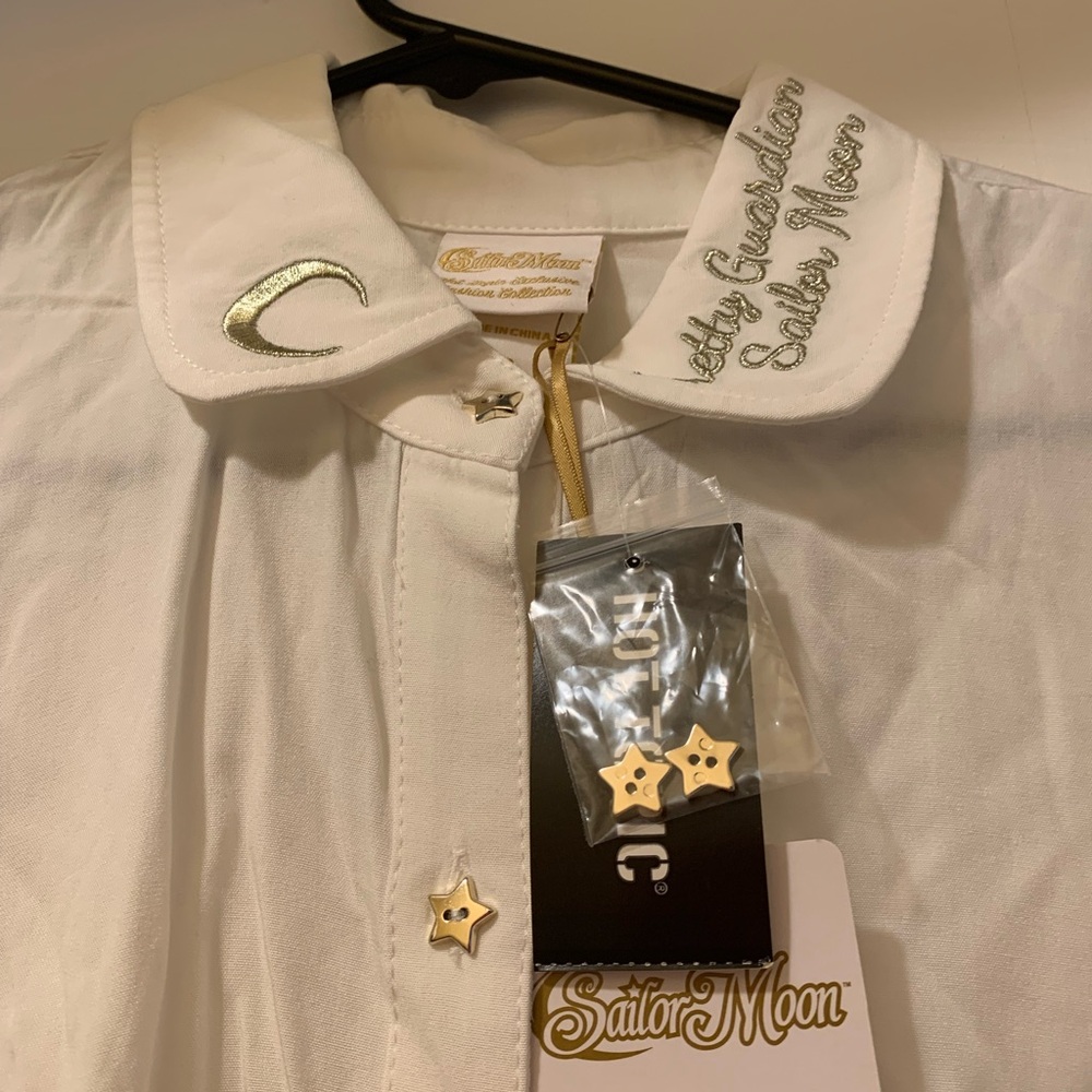 Sailor Moon Sailor Guardians Girls Woven Button-Up size medium